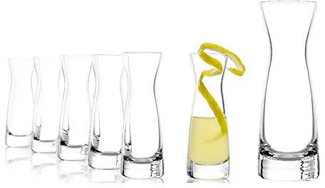 Topkapi 251.017 Tiki Shotgläser Set Akari inkl. Karaffe, 6 Personen ~5 cl | Tiki Bar Serie: 7-tlg Tiki-Set mit 6 Schnapsgläser Stomper & 1 Karaffe ~19cl für Tequila, Wodka, Rum, usw. Haushalt & Gastro