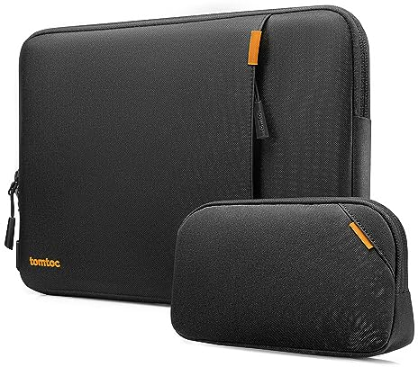 tomtoc 360 Protective Laptop Sleeve for 13-inch MacBook Air M3 2024, M2/A2681 M1/A2337 2022, MacBook Pro M2/A2686 M1/A2338 2024-2016, Water-Resistant Shockproof MacBook Case Bag with Accessory Pouch