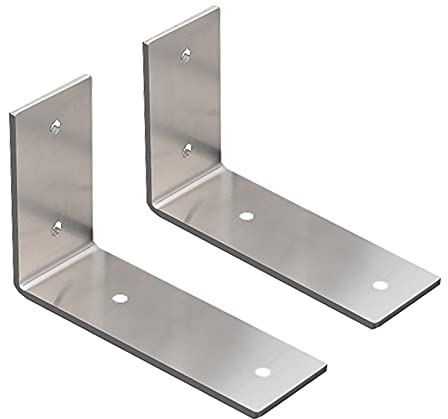 LJHSS 2 Stück Regalträger Metall Regalhalter für Wandregal, Edelstahl Wandregal Klappkonsole,Schwerlast Regalträger,mit Schrauben und Anker