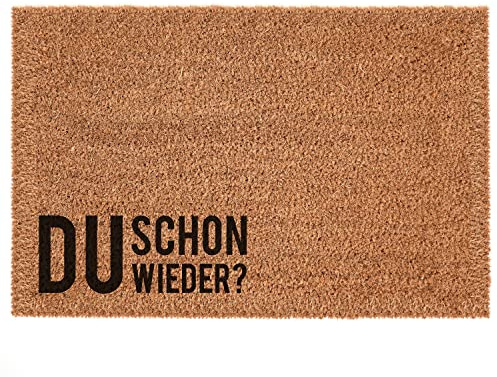 Interluxe Kokos-Fußmatte - DU Schon Wieder - Kokosmatte 100% Made in Germany - Fußmatte in Zwei Größen (40 x 60 cm)