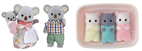 Sylvanian Families 5310 Koala Familie - Figuren für Puppenhaus & 5458 Perserkatzen Drillinge - Figuren für Puppenhaus, Für Kinder ab 3 Jahren geeignet