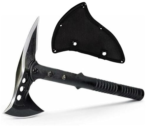 DOOM BLADE Camping Hatchet Axe with Nylon Sheath,Tomahawk Viking Forged High Carbon Steel,Portable Camping Axe for Outdoor Splitting Wood,Hunting Survival (Double-Bit Axe * 1)