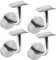 Acciaio Inossidabile Staffa Corrimano, 4 Pezzi Scale Sostegno Staffe Corrimano, Corrimano Scale Supporto a Parete per Ringhiere in Legno o Metallo Argento