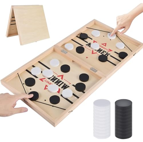 Jouets de Jeu de Société Hockey, Air Hockey, Fast Sling Puck Game, Jeu de Société Rapide Slingpuck, Jeu de Palet, Catapult Board Game, Jeu de Hockey sur Table, Jeu déchecs Interactif Parent-Enfant