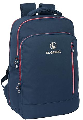 Safta EL GANSO CLASSIC - Mochila para Portátil 15.6 con Bolsillo para Tablet y Conector USB, Ideal para Jóvenes de Diferentes Edades, Cómoda y Versátil, Resistencia, 29x15x44 cm, Color Azul Marino