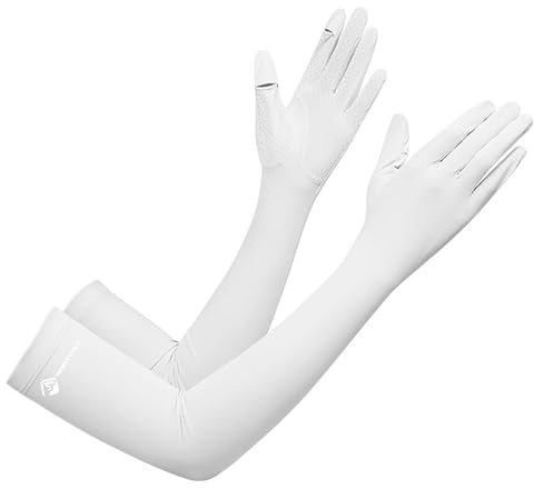 HilyBony Women's UV-Protection-Long-Gloves Sunblock Driving Gloves Non-Slip Full-Finger Gloves for Summer Outdoor Sports