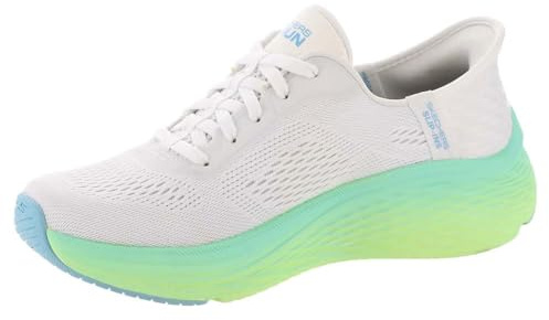 Skechers Dam Max Cushioning Elite 2.0 Solace Hands Free Slip-ins sneakers, vit/blå/lime, 37 EU, Vit blå lime, 37 EU