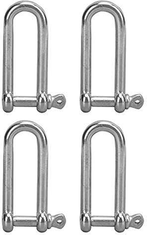 shenruifa 4 Stück Edelstahl-U-Schäkel, Verlängernde U-Schlingenschrauben, Drahtseil-Hebeschäkel Schwere Takelage, Transport, Stahlkettenglieder (6MM)