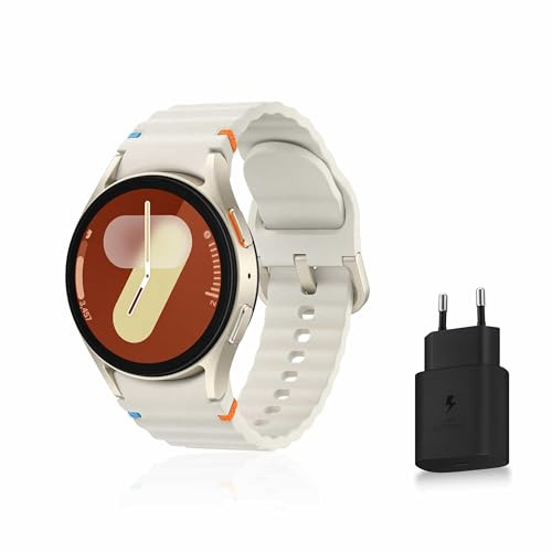 Samsung Galaxy Watch7, Montre Connectée, Suivi de Santé, Suivi de Sport, 40mm, 4G, Crème, Galaxy AI, Chargeur secteur inclus (Version FR) [Exclusivité Amazon]