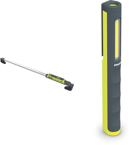 Philips LED-Motorraumleuchte Xperion 6000 Bonnet & Xperion 6000 LED-Penlight, wiederaufladbare Stiftlampe mit Leuchtfeld (200lm) und zusätzlichem LED-Spotlicht (120lm), USB-C, drehbarer Magnetclip