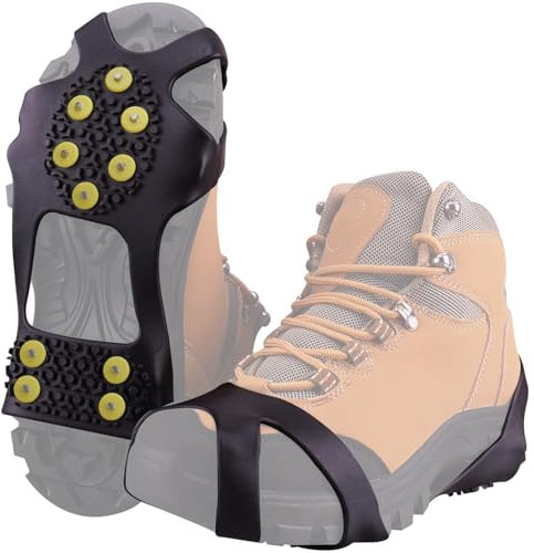 Anti-Rutsch Schuhspikes, Grödel Steigeisen für Bergschuhe mit 8 Zähne, Spikes für Schuhe, Schuhkrallen, Antirutsch Spikes für Wandern, Schnee, EIS, Winter Outdoor, Trekking (Schwarz35-42)