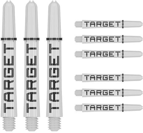 TARGET Darts Pro Grip Tag Shaft (9-pack) multipack axlar, professionella darttillbehör, dartaxelset – svart och vit, mellanlängd (40,5 mm)