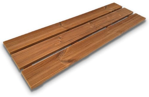 Marchepied antidérapant pour baignoire, spa, 120 x 38 cm, en bois Thermo-Wood, avec pieds antidérapants