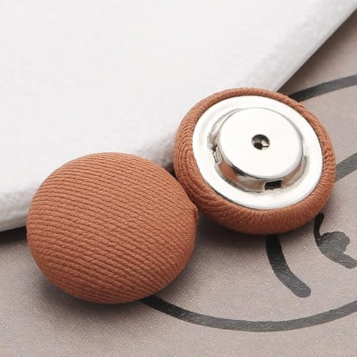 BZSQD 50 Sets Baseball-Cap-Knöpfe, 17 mm/0,67 Zoll, schwarzes Oberteil, Ersatz-Hüte-Knöpfe, Reparaturzubehör, Stoff überzogen mit Metallschaft, runde Knöpfe zum Nähen von Jeans, Blusen