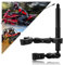 HAFOKO Support Double pour Moto avec 47 Invisible Selfie Stick Compatible pour Insta 360 X4 X3 X2 X One RS R GO 3 Alliage d'aluminium Caméra Robuste Vélo ATV Kit de Support Double Moto Vélo