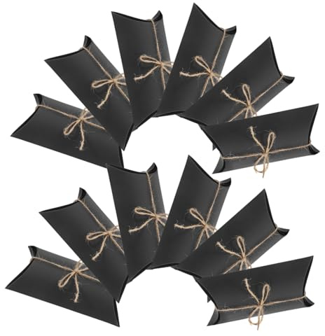 OUNONA 50stücke Kraft Pillow Boxen Aus Robustem Kraftpapier Für Hochzeits Und Partygeschenke Vintage-stil Für Süßigkeiten Und Kleine Leckereien Mit Eleganter Präsentation