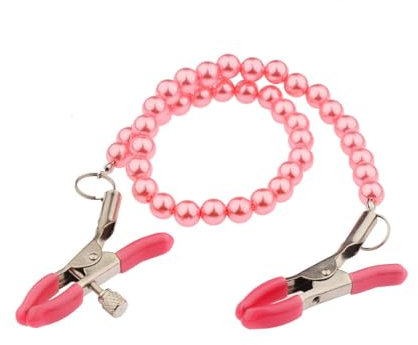 LQIOACU 1 Pieza de Pezón con Cadena de Acero Inoxidable para Adultos, Rosa