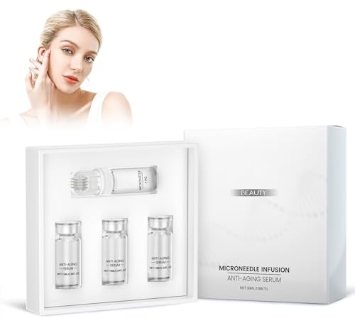Sistema di Micro Infusione per Labbra, Sistema di Micro Infusione per Viso, Viso Glamour con Siero, Serum, con 3 Bottiglie di Serum e 1 Rullo, per Tutti i Tipi di Pelle