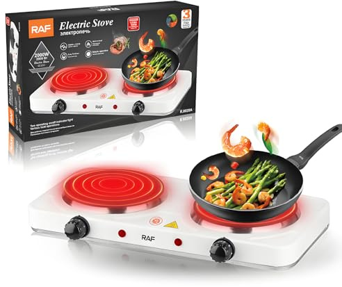 Double Hot plate,Countertop Double Electric Stove,Multifunctional and Portable,2000W High Power,Fast and Uniform Heating,Easy to Clean,Ideal for Home,Kitchens or Travel