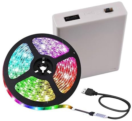 Lot de 2 supports de 4 piles AA avec port USB, 2 boîtiers marche/arrêt pour 4 piles AA de 1,5 V (blanc)