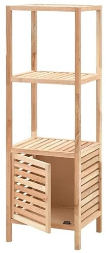 Eleganz Mueble de baño de madera maciza de nogal, 39,5 x 35,5 x 123 cm, elegante y duradero, juego de muebles de salón perfecto para espacios pequeños e instalaciones modernas