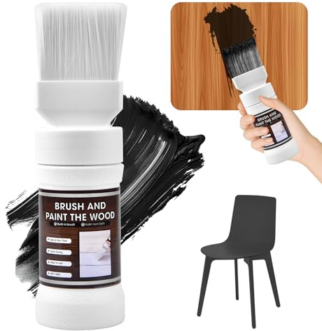 Black Wood Touch Up Paint, Multi Surface Touch Up Paint Pen, Refinishing for Door, Cabinets, Furniture, Metal - No Sanding, Fast-Drying, Water-Based Multi-Surface (6.35 Oz)