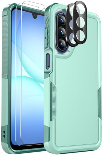 Ezanmull Custodia per Samsung Galaxy A17 5G con standard di protezione militare, protezione contro le cadute da 4,5 m, pellicola protettiva per display in vetro, protezione per obiettivo della