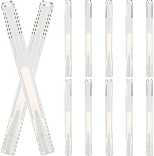 CIYODO 12 Stück Teiliges Nail Pen Transparent Leerer Nagelöl Pinsel Drehverschluss Nachfüllbar für Nagelpflege Lipgloss Essential Oil Multifunktional und Tragbar