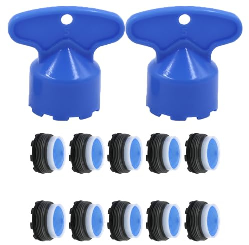 Anhoer 10 Stück Wasserhahn Sieb Set WasserhahnLuftsprudler mit 2 Schraubenschlüssel Durchflussregler-Einsatz Wasserhahnbegrenzer KüchenspüleLuftsprudler LuftsprudlerSpritzaufsatz (21.5mm)