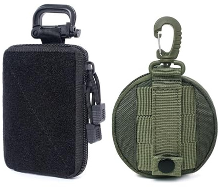 2 StüCk Pouch, Molle Pouch, Molle Tasche Klein, Molle Tasche Klein, Medizinische Aufbewahrungstasche, Kleine Outdoor-Werkzeugtasche, HäNgende HüFttasche FüR Herren, Taktische GeldböRse