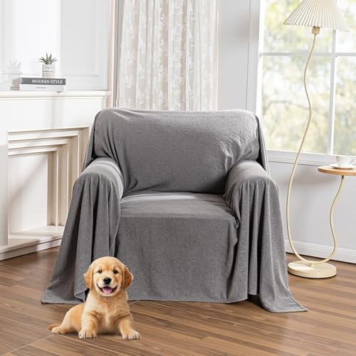 MYSKY HOME Sesselschoner für Relaxsessel Sofa Überzug 1 Sitzer | Grau,1er Set,180x230cm,Sesselbezug für Zuhause,Sesselüberwurf Armlehnenschoner für Haustieren,Sessel Bezug