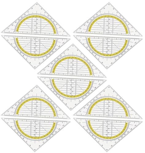 Set di 10 geometrie triangolari in plastica, triangolo geometrico flessibile, triangolo, goniometro, geometria per disegnare, per ufficio, designer, studenti, pittura