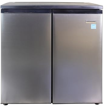 Frigidaire -5.4 Cu. Ft. - Side by Side 2-Door - Compact Refrigerator/Freezer - Temperature Control - Stainless,Silver