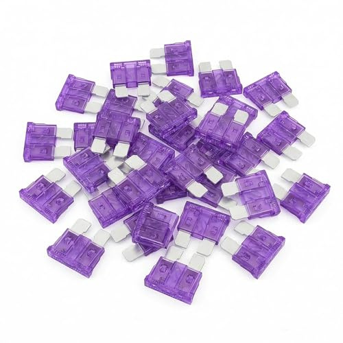 Fusibles estándar de 3 A, 80 unidades, fusibles de hoja de coche de 3 A para coche/caravana/camión/SUV/motocicleta/barco