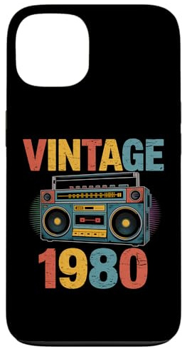 Boombox Vintage 1980 Style Cassette Musicale rétro Coque pour iPhone 13