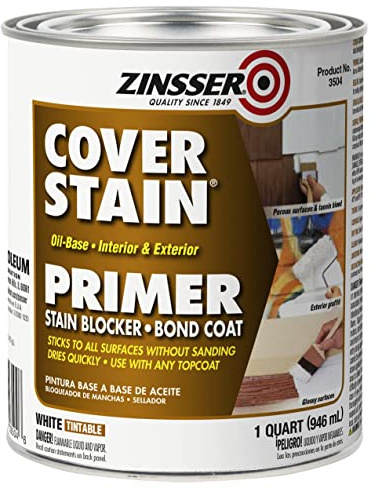 qt Zinsser 03504 White Zinsser, Cover-Stain Oil-Based Stain Blocker, 450 VOC