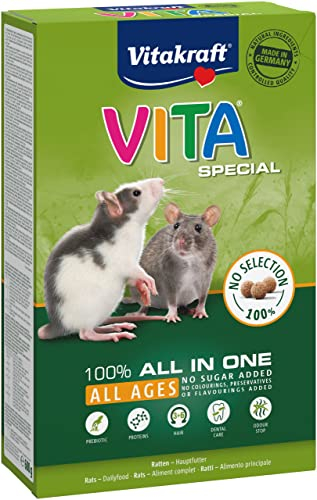 Vitakraft Vita Special, Nagerfutter für Ratten, mit Gräsern und Kräutern, für alle Altersstufen (1x 600g)