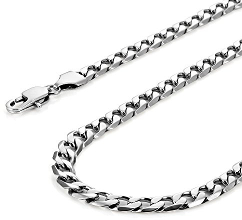 URBAN JEWELRY Klassische Herren Halskette 316L Edelstahl Silber Kette Farbe 46, 54, 59 cm, (6mm)