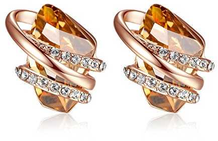 Leafael Wunschstein Kristall Ohrstecker, Geburtsstein Ohrringe damen mit Heilkristallen, Ohrringe Rosegold oder Silber-Ton, Allergie-freien Schmuck für Frauen mit Geschenkbox