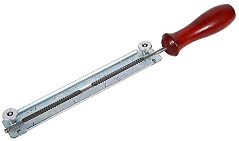 Fdit Stahl Kettensäge Schärfen Datei-Set Rund Datei Griff Chainsaw Werkzeug Datei Halter Rund Kette Spitzer mit Holzgriff für Holz. Kettensäge Abheften Guide Halter 4.8mm