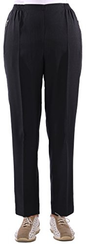 Eitex Damen Seniorenhose Schlupfhose mit Gummizug Kurzgröße ideal für pflegebedürftige Omas einfach anzuziehen und super pflegeleicht (44/46, schwarz)