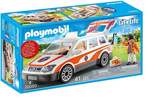 PLAYMOBIL City Life 70050 Notarzt-PKW mit Licht und Sound, Ab 4 Jahren