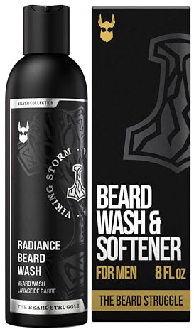 The Beard Struggle Radiance Beard Wash – Silver Collection, Viking Storm – Deep Clean & Hydrated Care – Beard Cleanser for Men (8 fl oz)