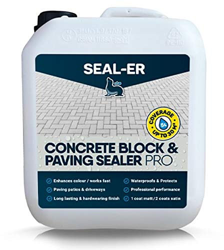 Seal-er Sigillante per blocchi di cemento e pavimentazione, finitura trasparente satinata, copertura veloce, 30 metri, asciugatura rapida