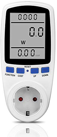 OrangeClub Stromzähler Steckdose Intelligent Stromverbrauch Messgerät Digitaler LCD Bildschirm Leistungsmesser Steckdose Überlastungsschutz Wattmeter Speicher Stromzähler für Steckdose 3680W