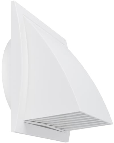 Repa Market 6 Inch ABS Plastic Exterior Dryer Vent Cover Outside - White Outdoor Dryer Vent Hood with Backdraft Damper & Bird Guard Screen - Exhaust Air Vent Covers for Wall for Outdoor Use