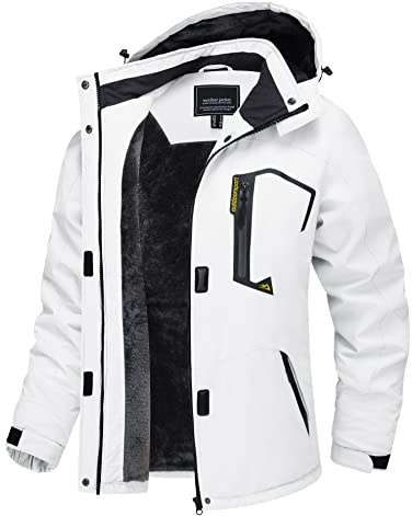 TACVASEN Damen Übergangsjacke Warm Winterjacke Gefüttert Wanderjacke Ski Jacket mit Wasserdichtem Reißverschluss