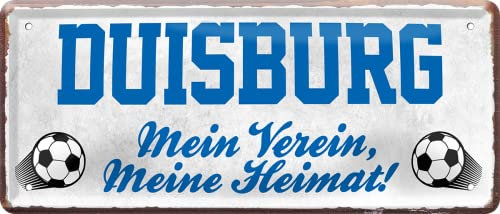 schilderkreis24 – Fußballschild Duisburg “Mein Verein, Meine Heimat!“ Deko Garage Artikel Sport Verein Geschenkidee Club Weihnachten Fußball Fan Liebhaber Begeisterte 28x12 cm
