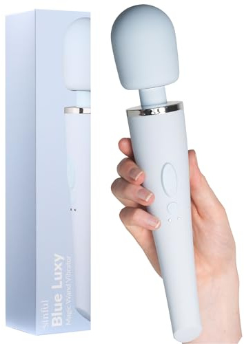 Sinful Luxy Extra Leistungsstarker Massagestab - 10 Vibrationseinstellungen | 30 cm Länge, 5,5 cm Durchmesser, M1 magnetisches USB-Ladekabel, 7 vibrationsmuster, Silikon, 50 Min. Laufzeit, Schwarz, 317 g