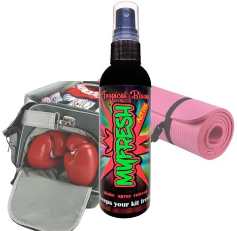 Boxing Glove Deodoriser Tropical Bloom Fragranced Antibacterial Boxing Glove Odour Remover Spray by MyFresh Active, Works Fast Removes Odours Instantly, 100ml Boxing Glove Spray